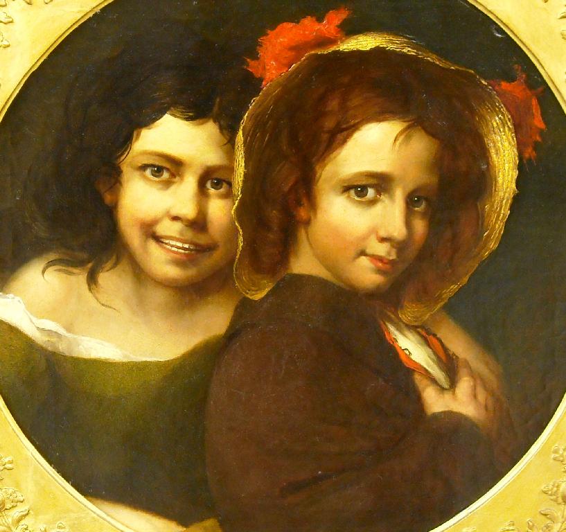 Appraisal: th century British School - portrait of two girls one