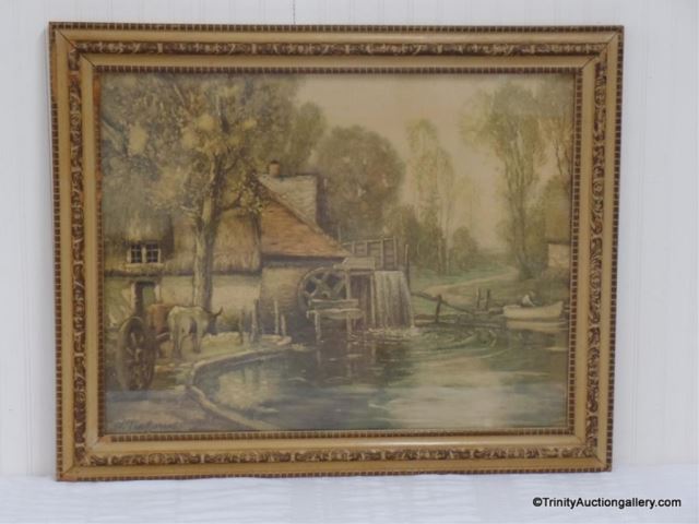 Appraisal: H Van Doren Print Mill Pond framed This is for