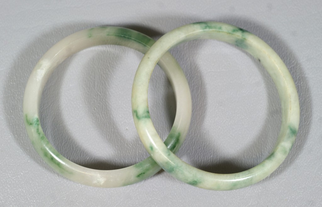 Appraisal: Chinese Carved Hardstone Bangles approx - diameter