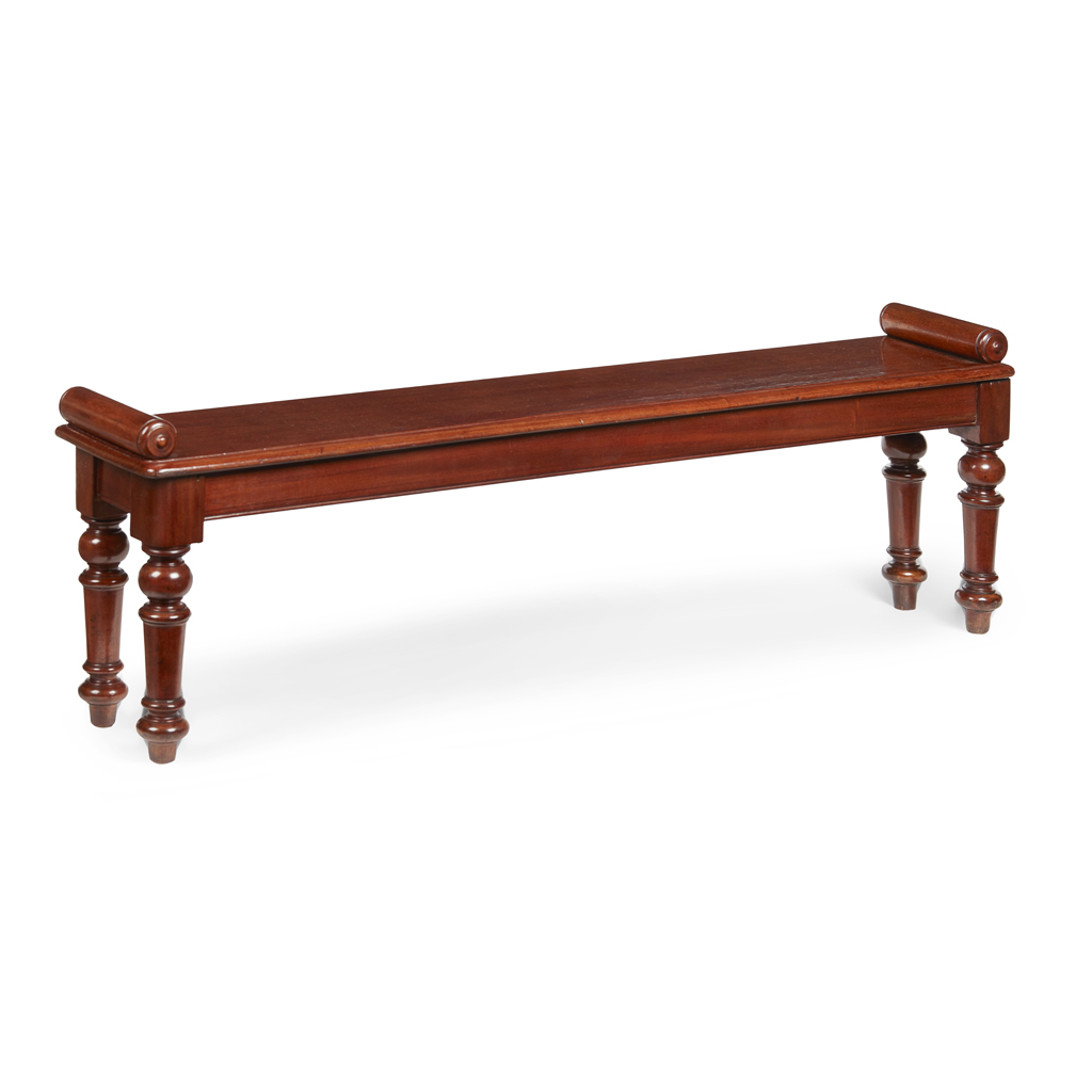 Appraisal: VICTORIAN MAHOGANY HALL BENCH MID TH CENTURY of large size