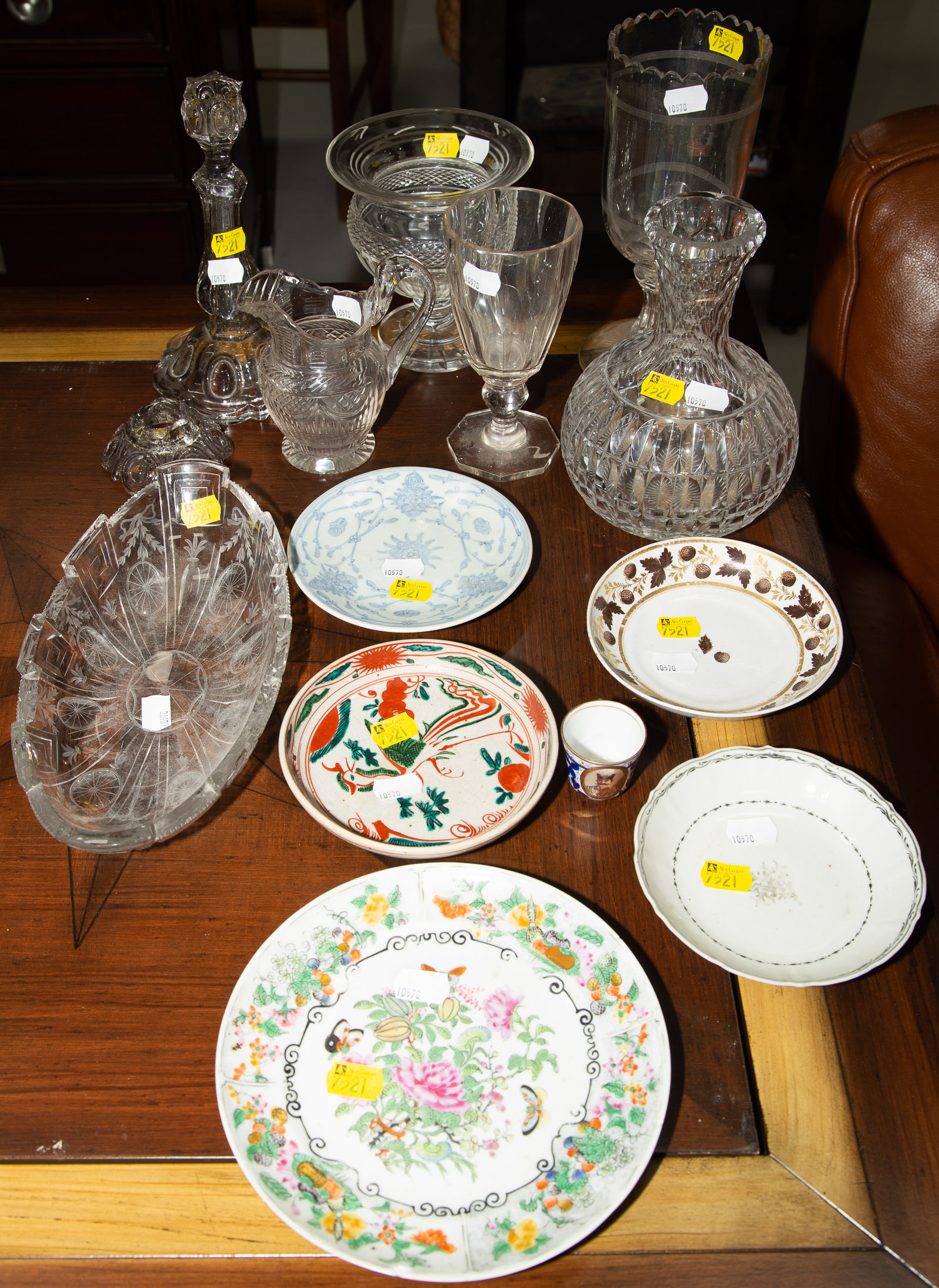 Appraisal: A CHOICE LOT OF GLASSWARE CERAMICS Including a Hawkes cut