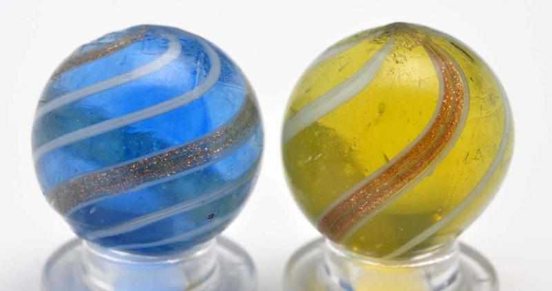 Appraisal: Lot of Banded Lutz Marbles Description Includes lutz in a