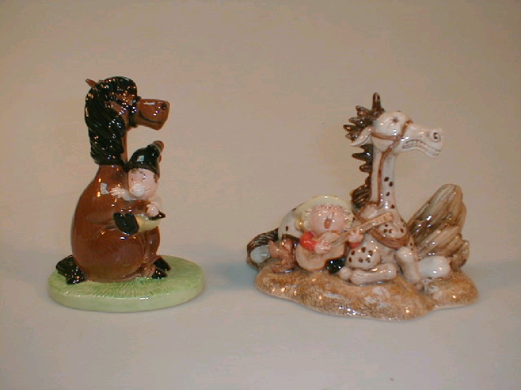 Appraisal: Two Royal Doulton Thelwell Figures So Treat Him Like a