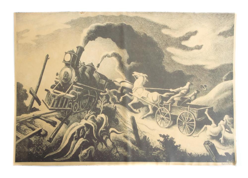 Appraisal: TWO THOMAS HART BENTON LITHOGRAPHS SIGNEDThomas Hart Benton - Wreck