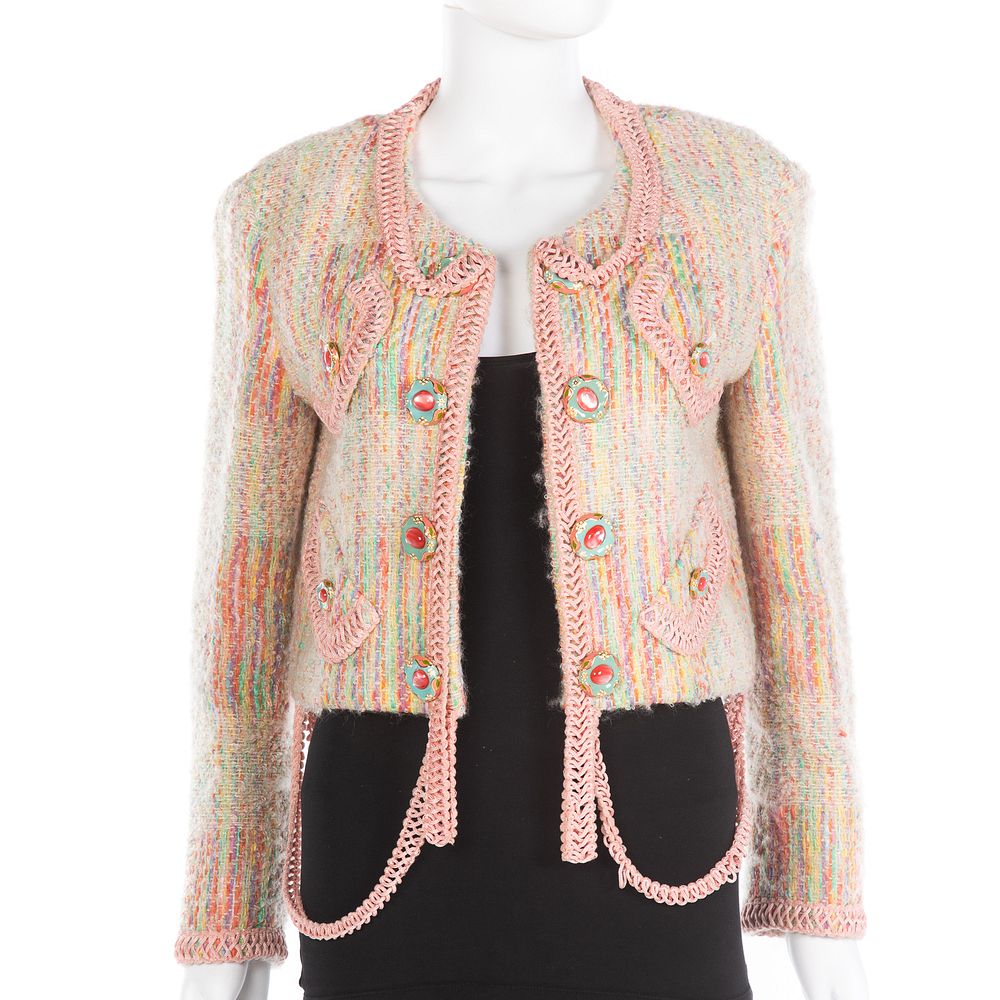 Appraisal: Moschino Couture Pastel Boucle Wool Jacket