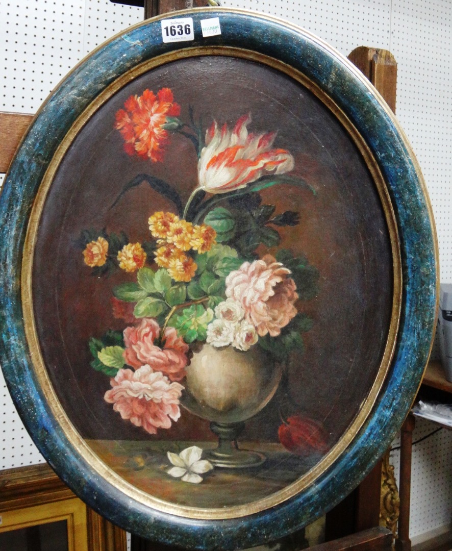 Appraisal: Dutch School th century Still life studies of flowers a