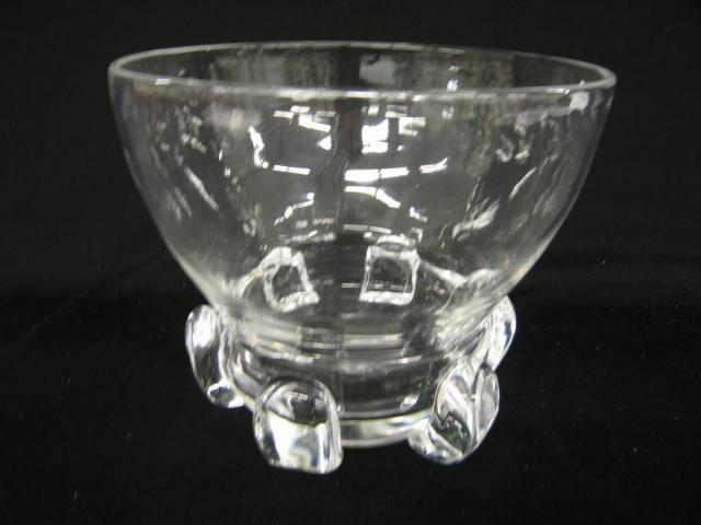 Appraisal: Steuben Crystal Punchbowl six petal base diameter deep signed a