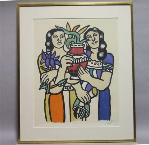 Appraisal: FERNAND LEGER FRENCH - TWO FEMALE FIGURES Color print x