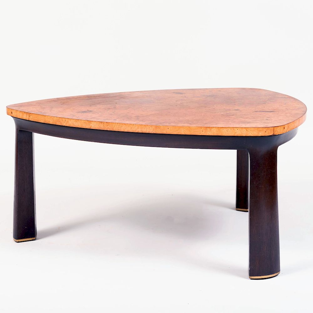 Appraisal: Dunbar Burl Birch Low Table With label x x in