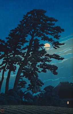 Appraisal: Kawase Hasui Japanese - Moonlight at Magome Woodblock print on