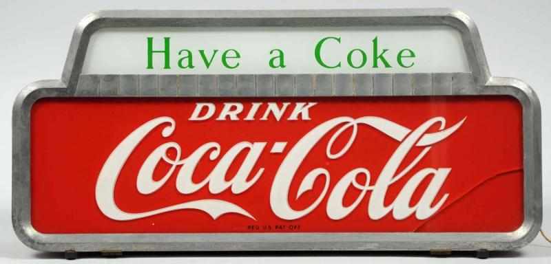 Appraisal: s Coca-Cola Countertop Lighted Sign Has a closed crack in