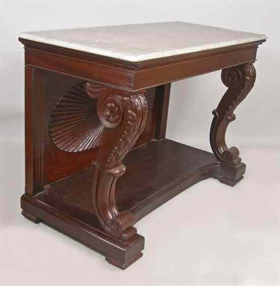 Appraisal: An Anglo Indian William IV Marble Top Mahogany Console Table