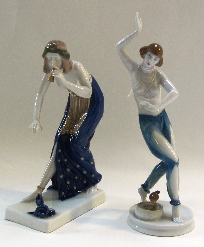 Appraisal: Two Rosenthal porcelain figures Art Deco style each modelled as