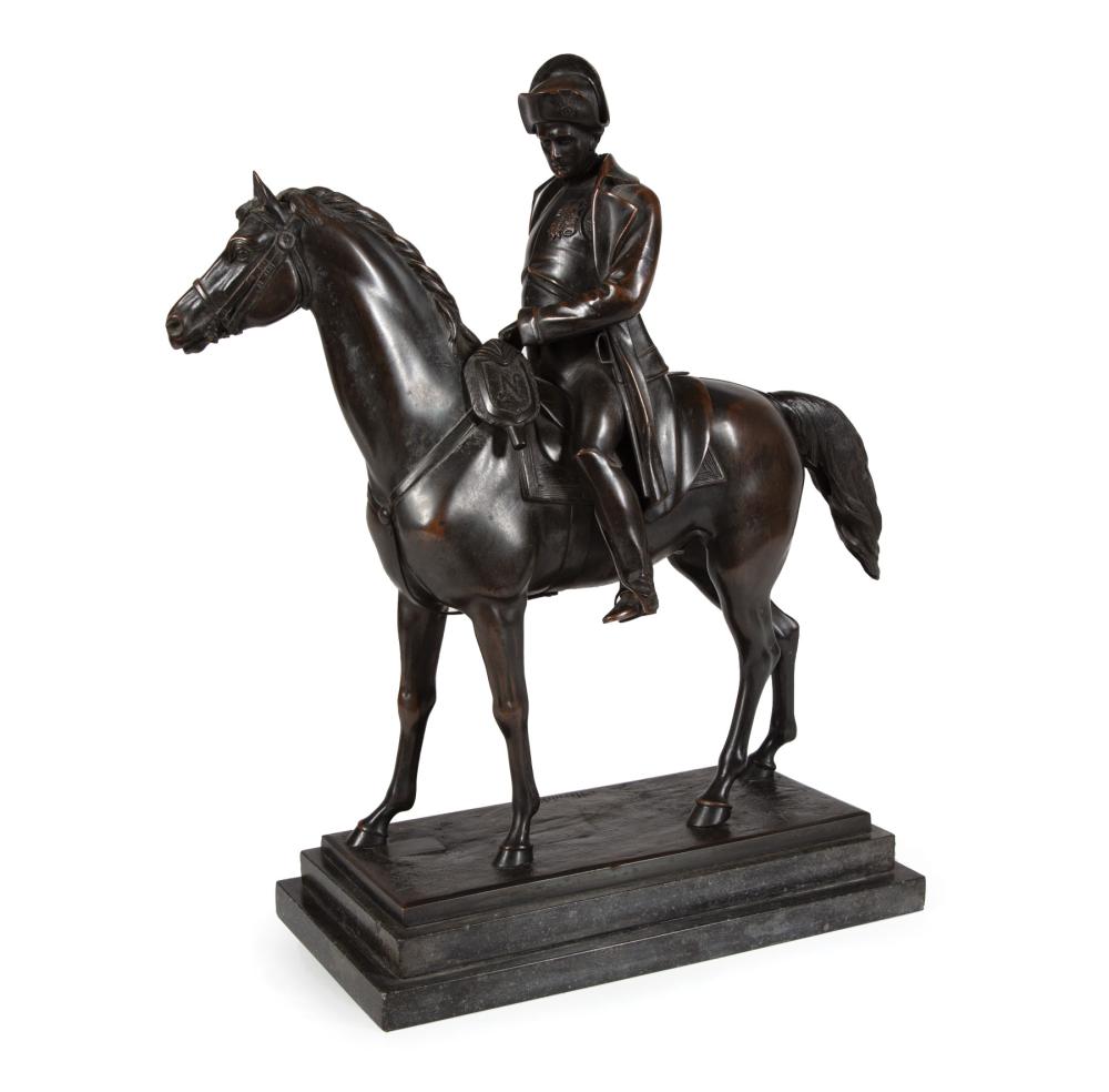 Appraisal: Bronze Figural Grouping of Napoleon on Horseback in Jena after