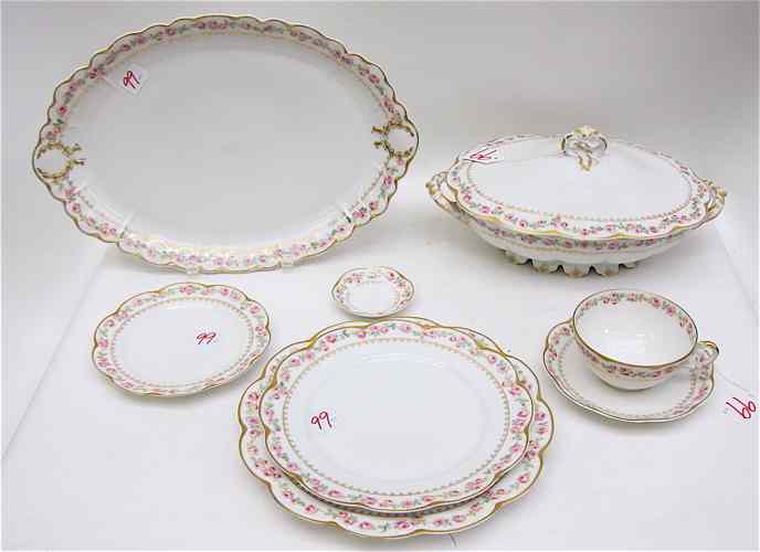 Appraisal: PIECE HAVILAND LIMOGES FINE CHINA SET with a band of