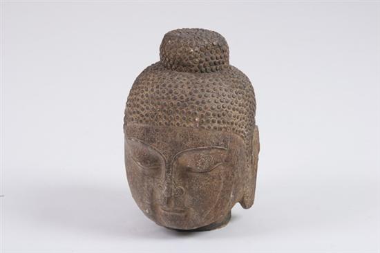 Appraisal: CHINESE STONE BUDDHA HEAD - in high