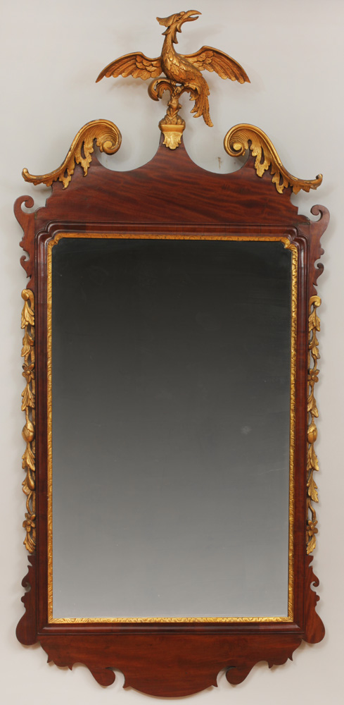 Appraisal: Chippendale Mahogany and Parcel-Gilt Mirror ft in x in Estimate