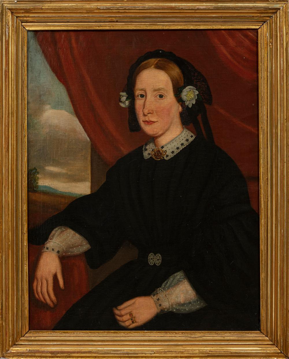 Appraisal: Continental School th c Portrait of a Lady in Mourning