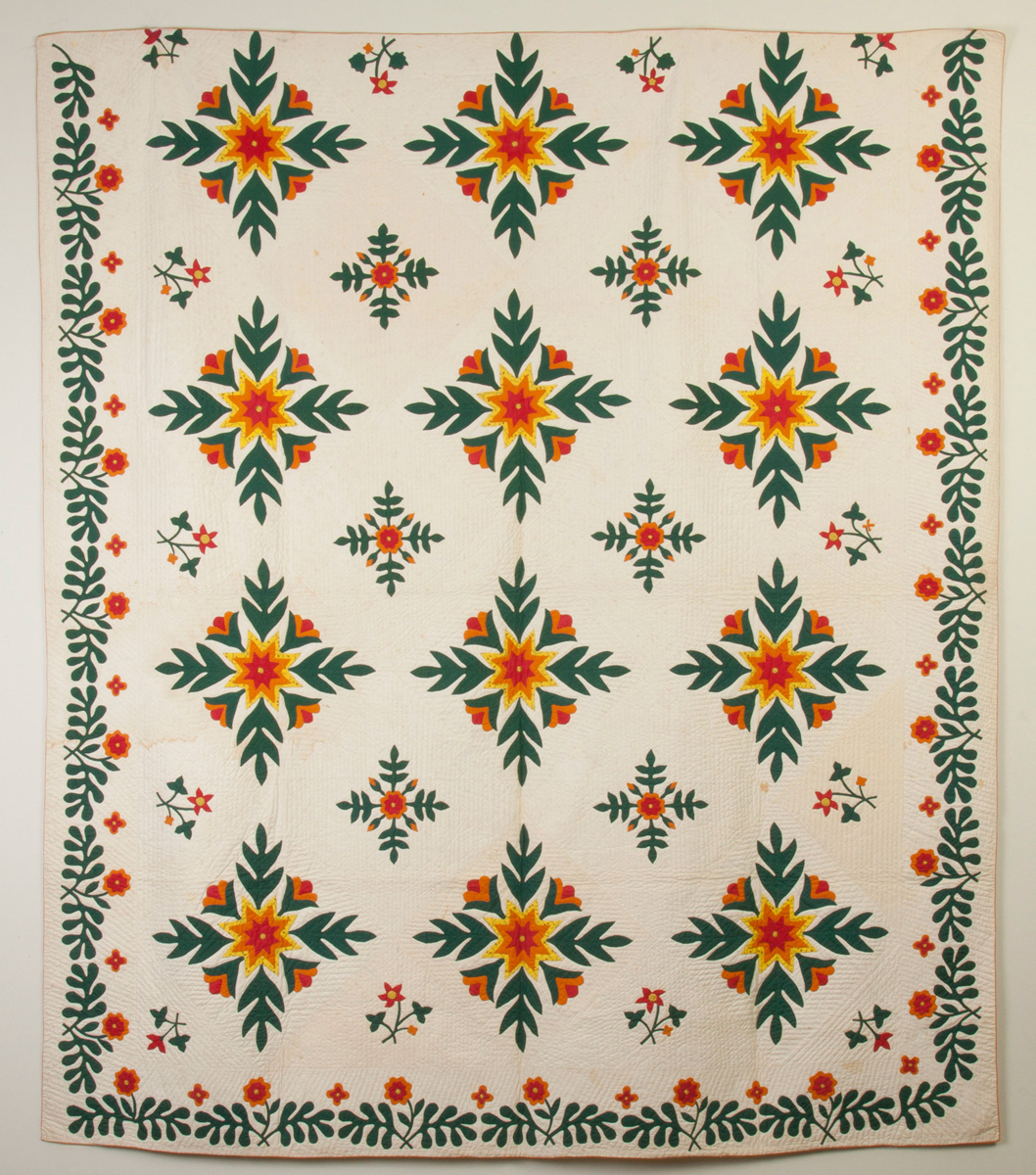 Appraisal: Julie Ann Smith NY State Quilt with Oak Leaf Florals