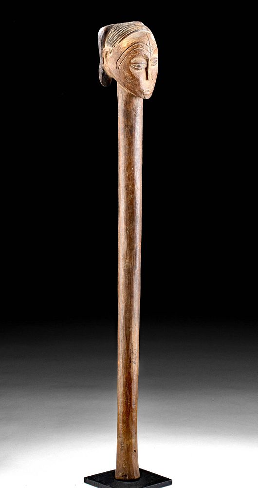 Appraisal: th C African Ovimbundu Wood Staff with Head Southern Africa