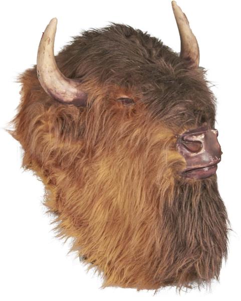 Appraisal: Large Buffalo Head Wall Mount Replica This contemporary piece has