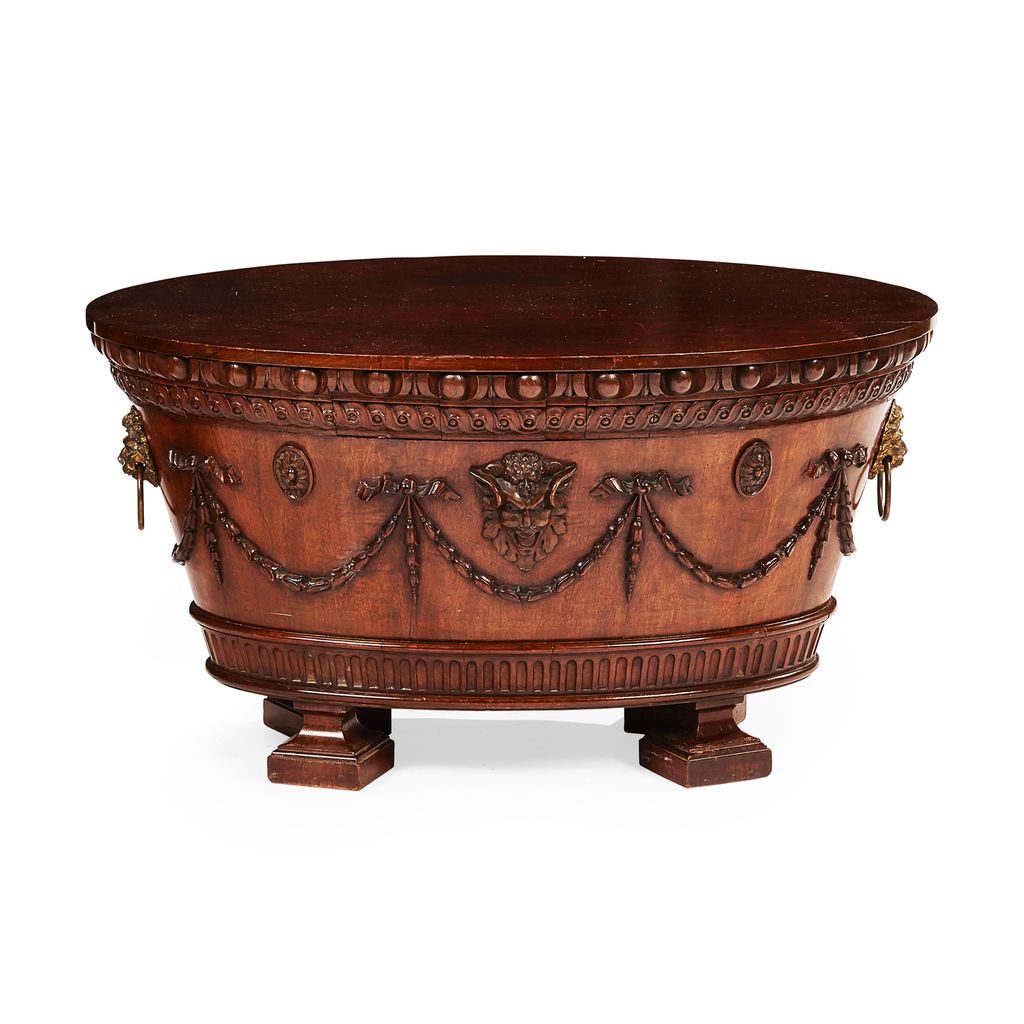 Appraisal: GEORGE III STYLE ADAM STYLE MAHOGANY CELLARETTE TH CENTURY the