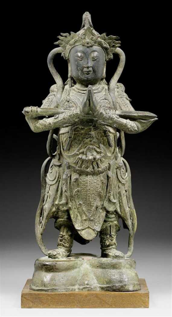 Appraisal: A BRONZE FIGURE OF WEITUO China ca th ct Height