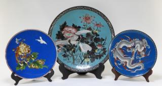 Appraisal: Japanese Cloisonne Enamel Charger Plates JAPAN TH CENTURY A collection