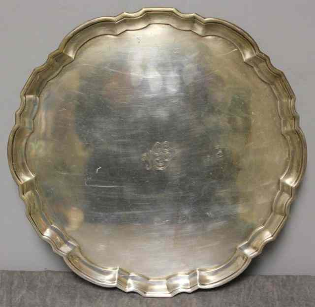 Appraisal: STERLING Tiffany Co Chippendale Style Tray Signed verso and From