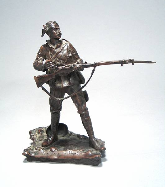 Appraisal: A patinated bronze figure of a British Boer War soldier