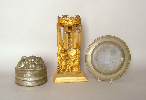 Appraisal: Tin mold together with a pewter plate and a girandole