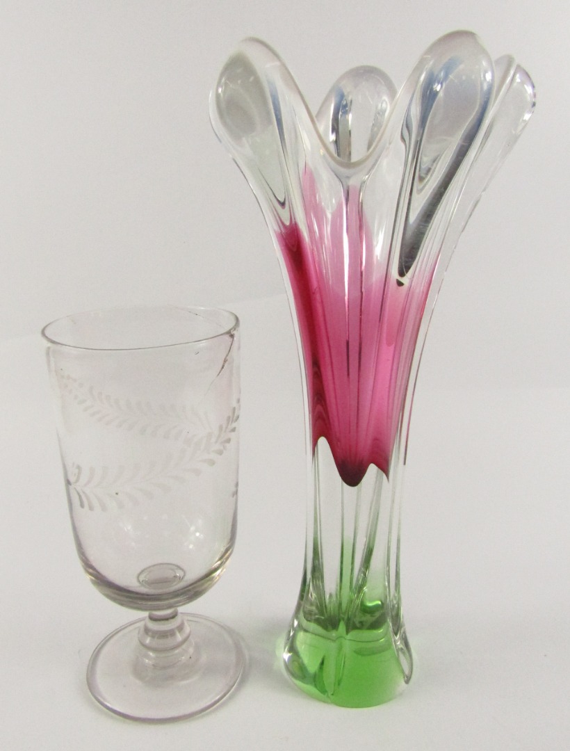 Appraisal: A Murano glass of tapering form with a white opaline