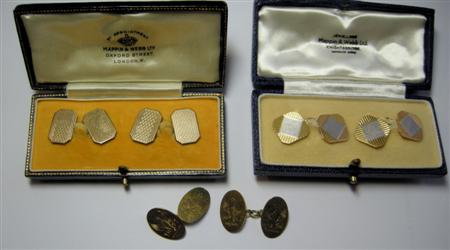 Appraisal: A pair of ct yellow and white gold cufflinks retailed