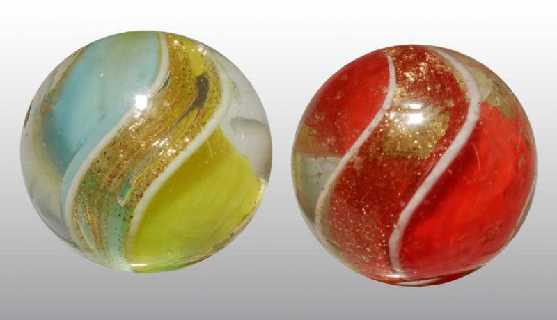 Appraisal: Lot of Ribbon Core Swirl Lutz Marbles Description One is