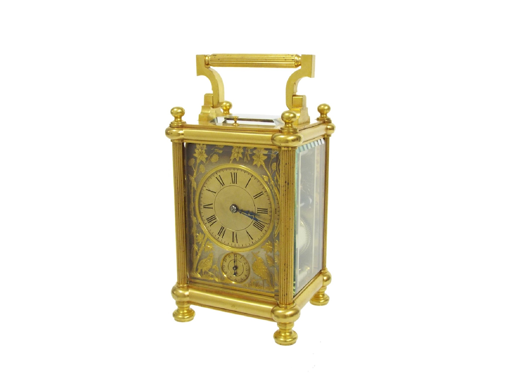 Appraisal: Good French repeater carriage clock with alarm the movement striking