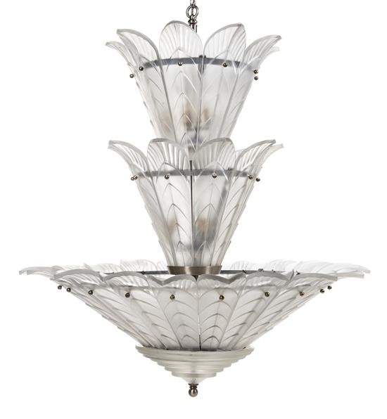 Appraisal: Sale Lot A Sabino Art Deco Style Chandelier with tiered