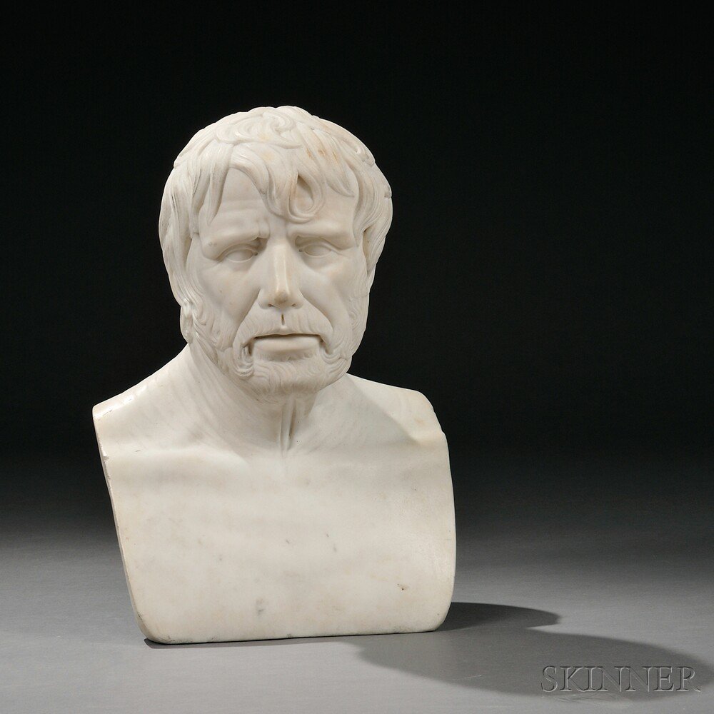 Appraisal: White Marble Bust of Seneca mid to late th century