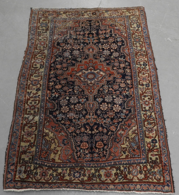 Appraisal: C ANTIQUE PERSIAN TABRIZ CARPET RUG Persia Circa Central rust