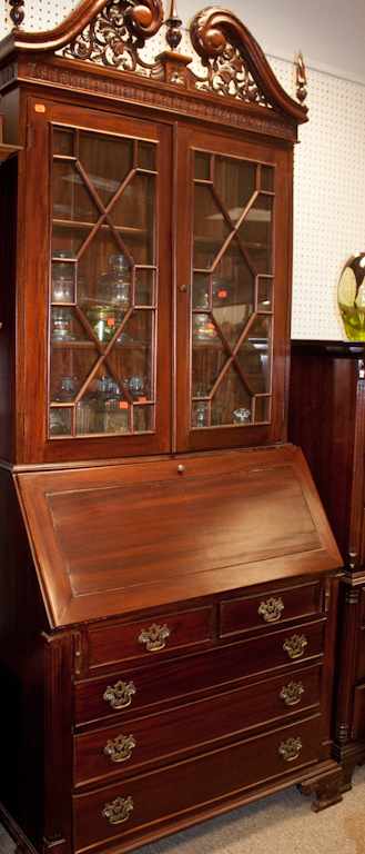 Appraisal: Federal style mahogany slant-front secretary desk Estimate - No condition