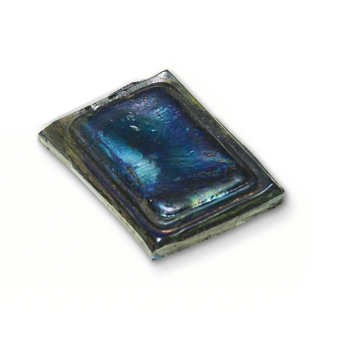 Appraisal: L C Tiffany tile rectangular turtle-back shape in blue iridescent