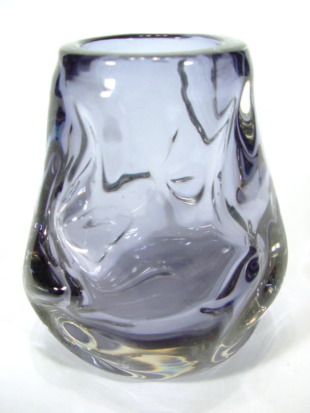 Appraisal: Whitefrairs blue knobbly glass vase cm high