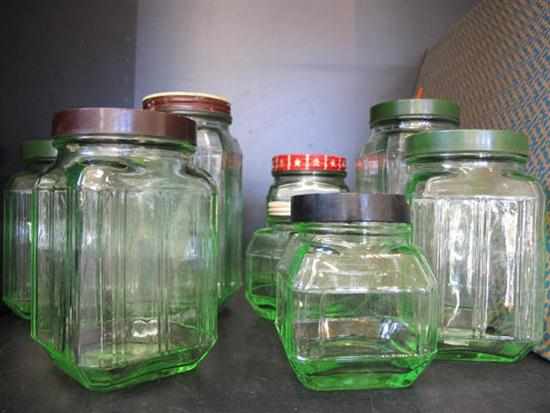 Appraisal: COLLECTION OF URANIUM GLASS JARS