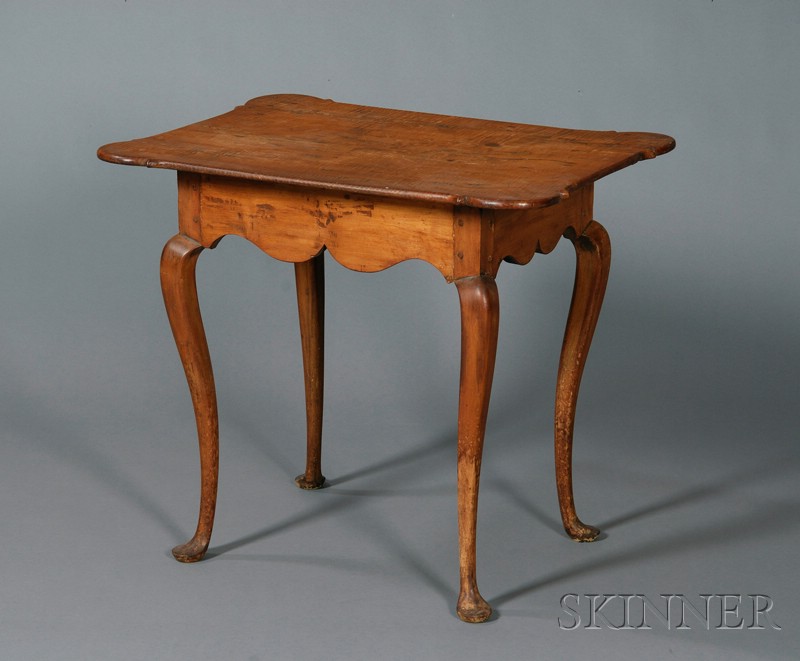 Appraisal: Queen Anne Tiger Maple Table Massachusetts or New Hampshire late