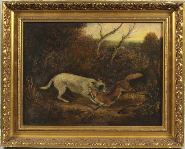 Appraisal: Thomas Franklin Beard American - dog and fox fighting for