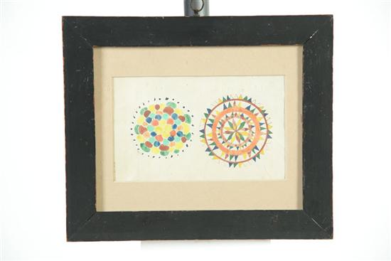 Appraisal: FOLKSY WATERCOLOR American st half- th century Compass star and