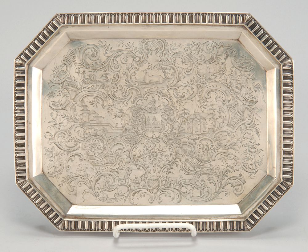 Appraisal: RECTANGULAR AMERICAN SILVER WAITER By Gale Hayden of New York