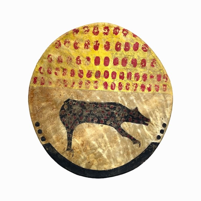 Appraisal: th Century Shield Cover Reproduction Cow Hide th Century Shield