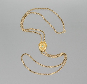 Appraisal: A Victorian Style Chain with Slide k yellow gold rope