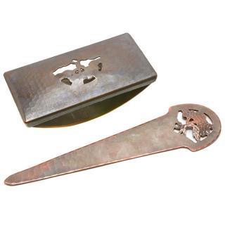 Appraisal: Dirk Van Erp Copper Letter Opener and Desk Blotter Dirk