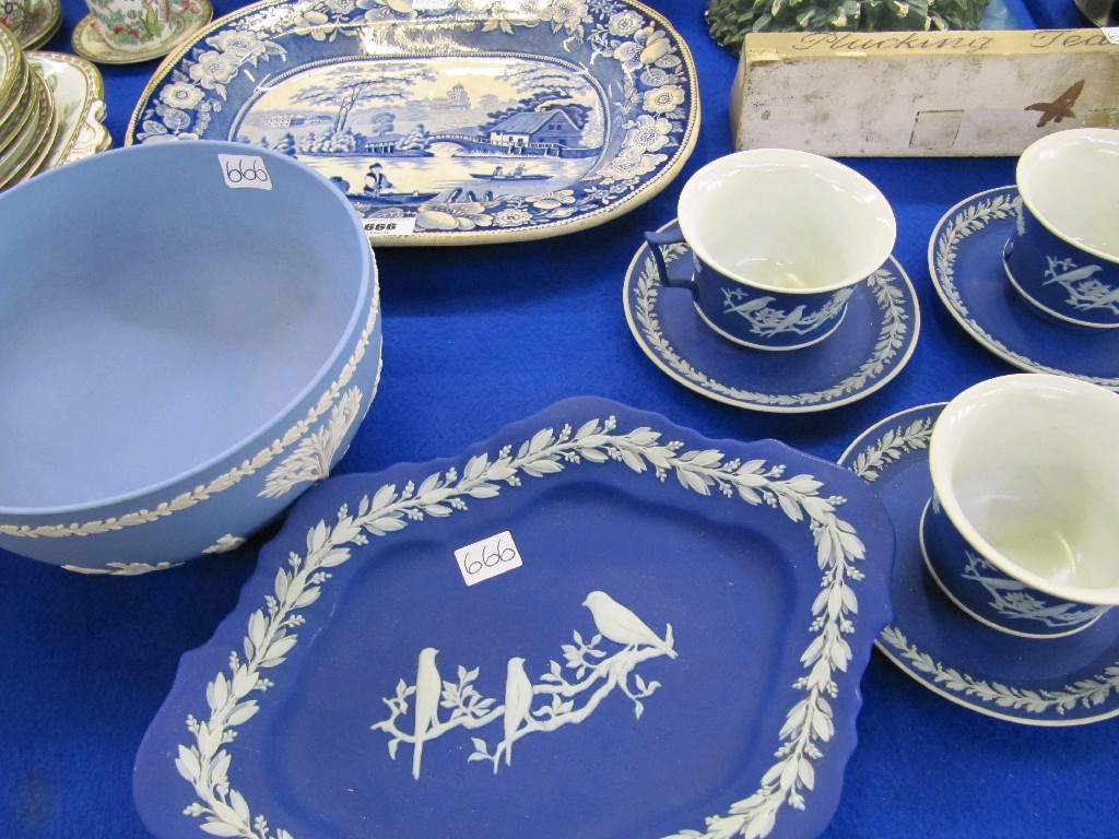 Appraisal: Early th century blue and white platter transfer printed with